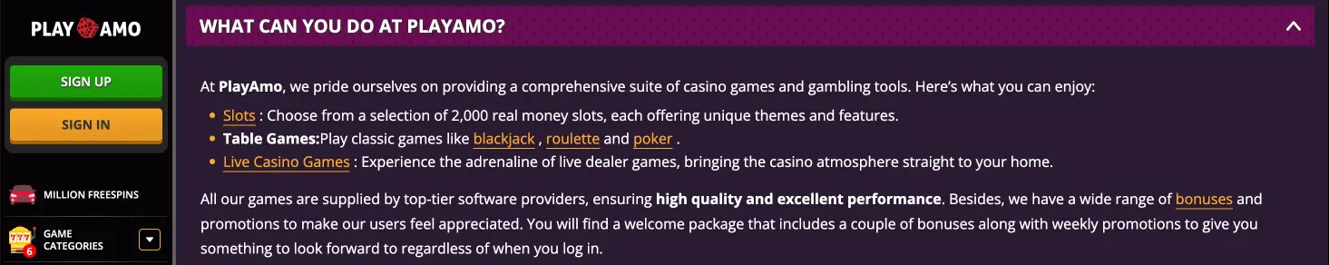 hvordan fungerer playamo casino